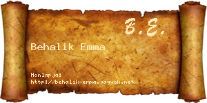 Behalik Emma névjegykártya